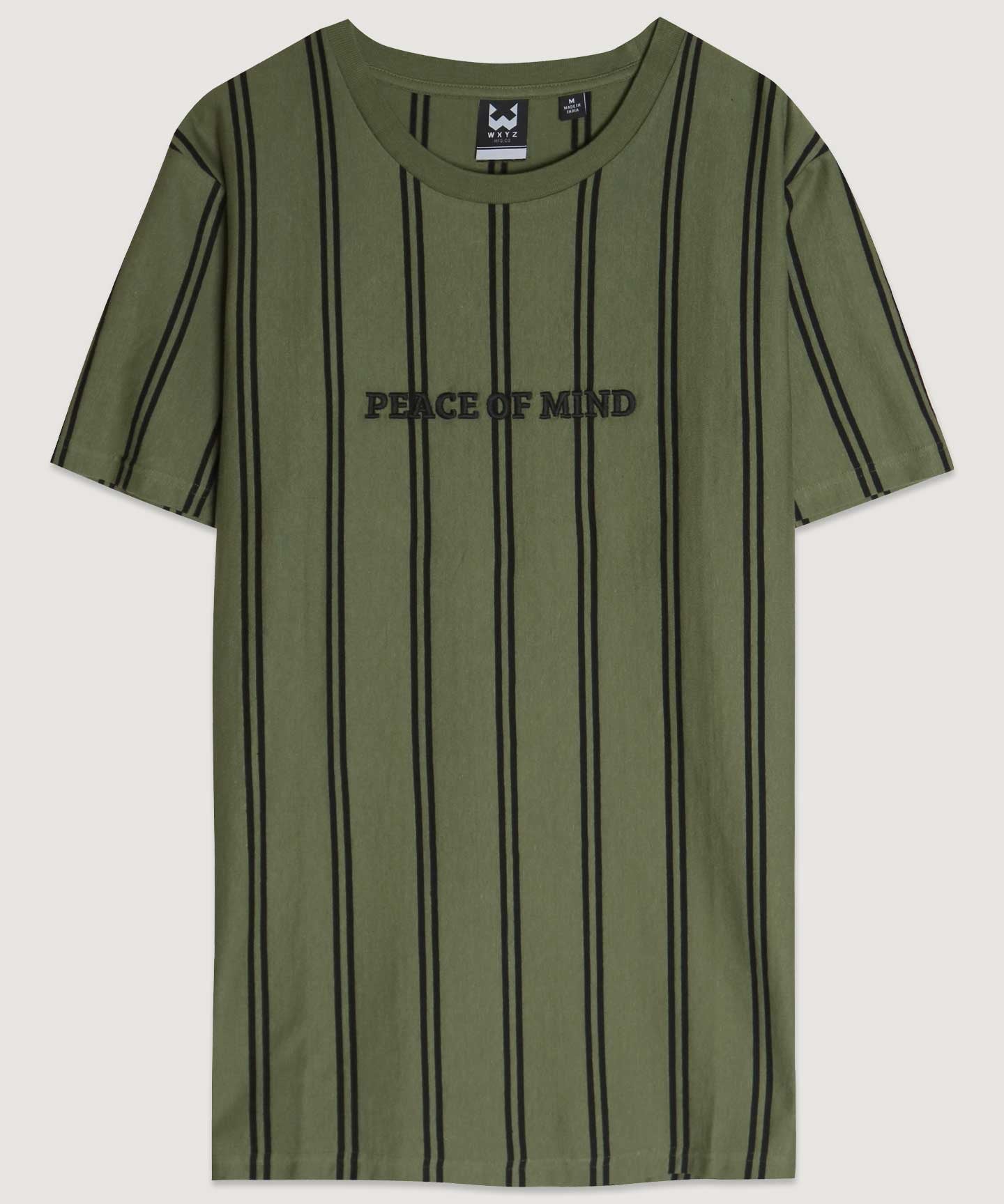 Camiseta de rayas bordadas Peace of Mind