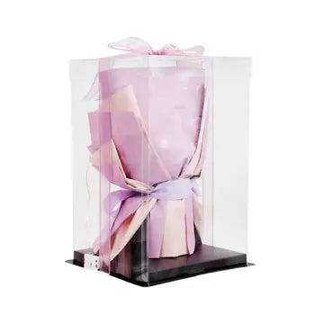 Caja de regalo con luz LED y ramo de rosas de jabón de 28 cm