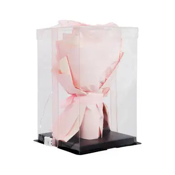 Caja de regalo con luz LED y ramo de rosas de jabón de 28 cm