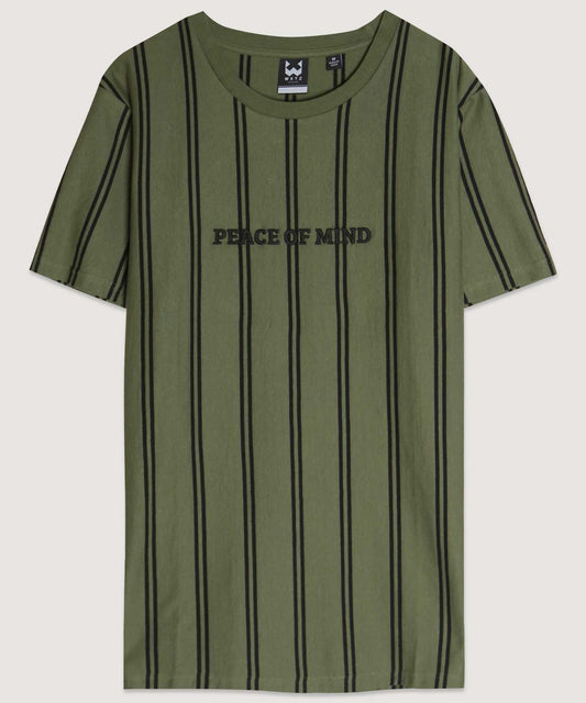 Camiseta de rayas bordadas Peace of Mind