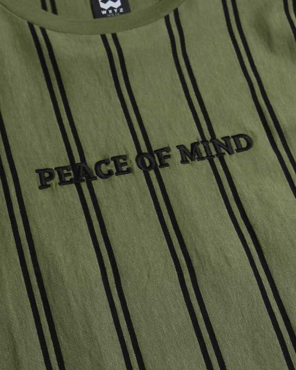 Camiseta de rayas bordadas Peace of Mind