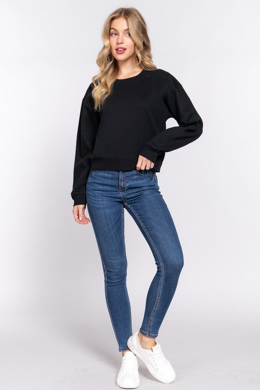SUDADERA LARGA SLV CON CUELLO REDONDO