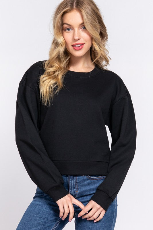 SUDADERA LARGA SLV CON CUELLO REDONDO