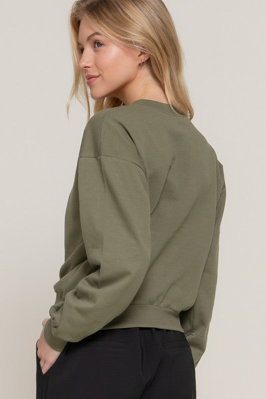 SUDADERA LARGA SLV CON CUELLO REDONDO