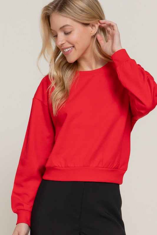 SUDADERA LARGA SLV CON CUELLO REDONDO