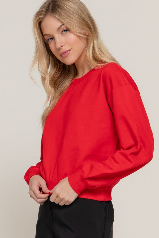 SUDADERA LARGA SLV CON CUELLO REDONDO