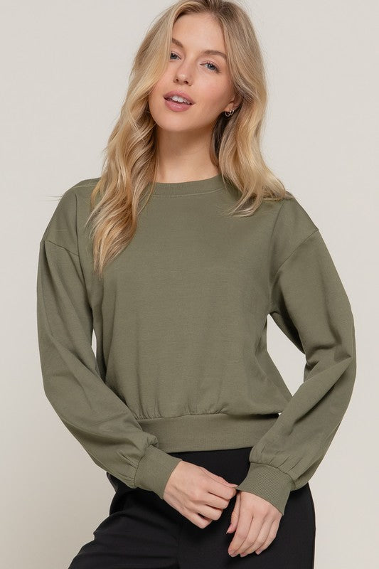 SUDADERA LARGA SLV CON CUELLO REDONDO