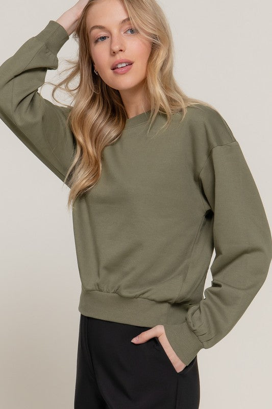 SUDADERA LARGA SLV CON CUELLO REDONDO