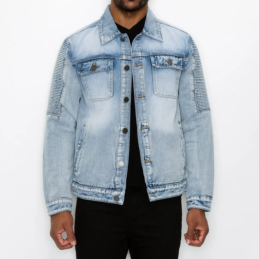 Chaqueta vaquera de motociclista para hombre